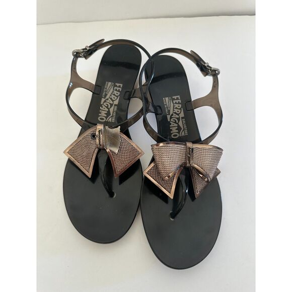 *FLAWED* Salvatore Ferragamo Jelly Thong Sunshine Sandals Size 8 - Picture 6 of 7